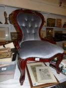 A mahogany framed ladies chair