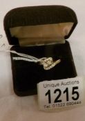 An 18ct gold ring set diamonds,