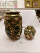 A early Satsuma vase and a later ginger jar