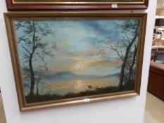 A gilt framed oil on canvas,