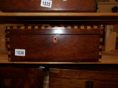 A mahogany writing/artist's box with inlaid edges