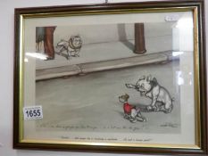 A vintage Hein print of French bulldogs