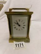 A brass carriage clock