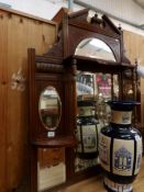 A mahogany overmantel mirror