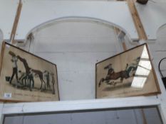 2 Currier and Ives prints of trotters/racers