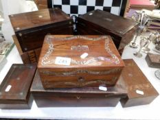 8 various antique boxes,