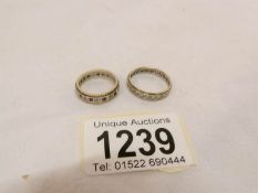 2 9ct gold eternity rings,