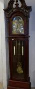 A modern mahogany long case clock