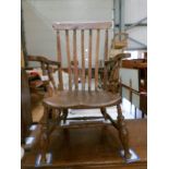 An oak Windsor chair