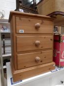 A pine 3 drawer bedroom chest