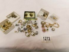 A mixed lot of earrings including some silver