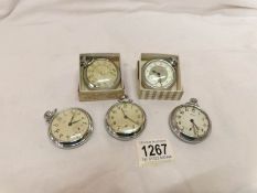 5 pocket watches including 2 boxed Smith's Empire watches