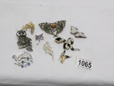 A mixed lot of animal and insect brooches