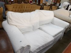 A cream sofa