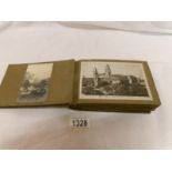 An album of 1920's onwards postcards, photographs, passes etc,