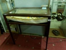 A mahogany jewellery display cabinet