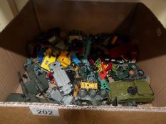 A box of mixed die cast including Dinky, Corgi,