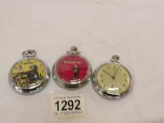 3 Ingersol pocket watches being Houdini,