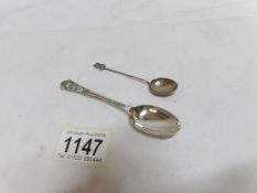2 silver teaspoons,