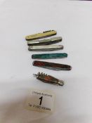 A 1938 Scottish Empire Exhibition and 5 other pocket knives