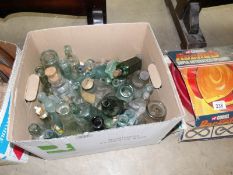 A box of glass bottles