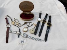 A mixed lot of watches including 2 ladies rolled gold