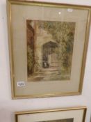 A framed and glazed watercolour by William Muller (1812-1846)