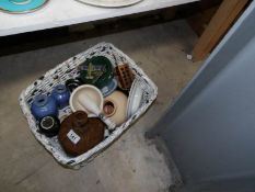 A basket of miscellaneous pottery,