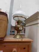 A brass oil lamp