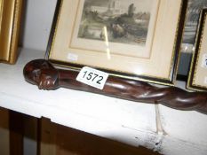 A 19th century African Rosewood walking stick