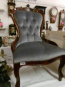 A mahogany framed ladies chair