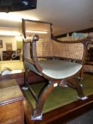 An X frame bergere chair