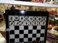 A magnetic chess set complete with board