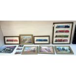 A quantity of framed & glazed locomotive pictures