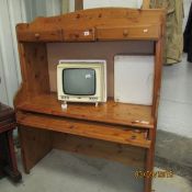 A pine computer desk