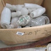 A box of glass chandelier parts