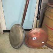 2 copper warming pans