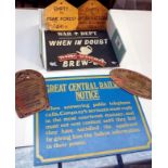A railway notice & GWR plaques etc.