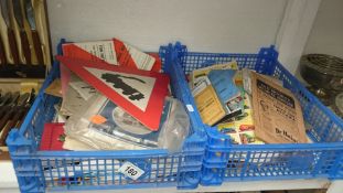 Two trays of railway ephemera etc