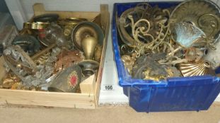 2 crates of chandelier parts & spares