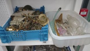 2 crates of chandelier & ceiling light parts