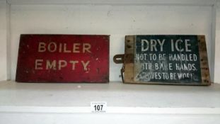 2 railway signs