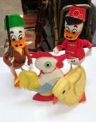 4 soft toys including Donald Duck