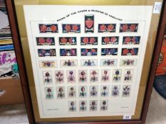 A framed & glazed collection of Lambert & Butler Heraldic cigarette cards 1906