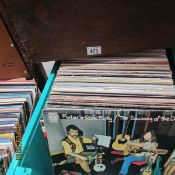 A box of LP records including folk, Irish,