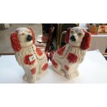 A pair of Staffordshire spaniels