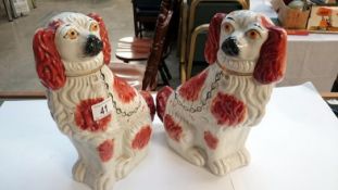 A pair of Staffordshire spaniels