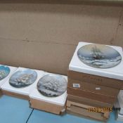 A quantity of collector's plates depicting ships