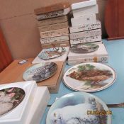 A quantity of collector's plates depicting birds