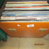 A box of LP records